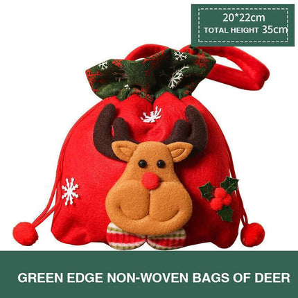 Christmas Candy Treat Bags Gift Wrapping Bag Xmas Party Drawstring Decor Bags AU - Aimall