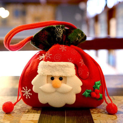 Christmas Candy Treat Bags Gift Wrapping Bag Xmas Party Drawstring Decor Bags AU - Aimall