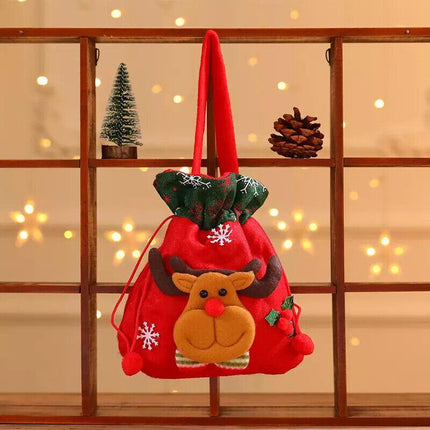 Christmas Candy Treat Bags Gift Wrapping Bag Xmas Party Drawstring Decor Bags AU - Aimall