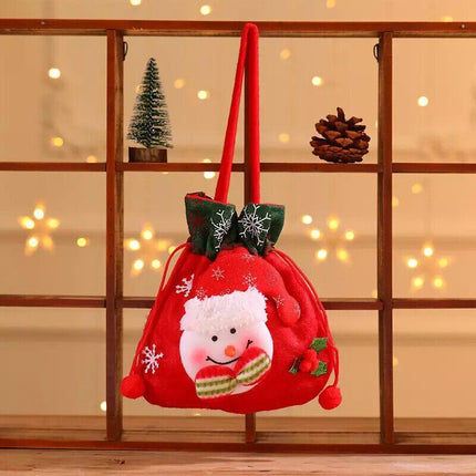 Christmas Candy Treat Bags Gift Wrapping Bag Xmas Party Drawstring Decor Bags AU - Aimall