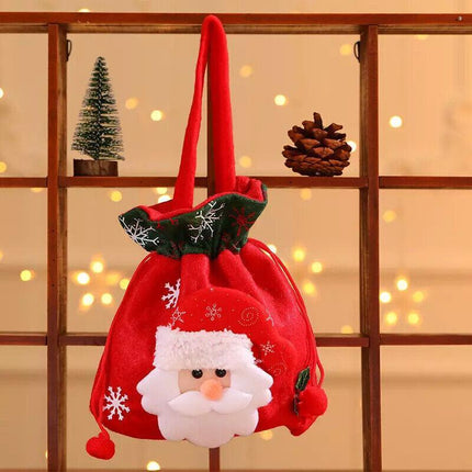 Christmas Candy Treat Bags Gift Wrapping Bag Xmas Party Drawstring Decor Bags AU - Aimall