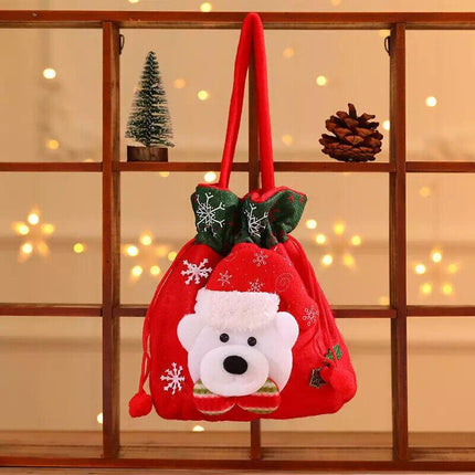Christmas Candy Treat Bags Gift Wrapping Bag Xmas Party Drawstring Decor Bags AU - Aimall
