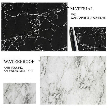 10M Marble Wall Sticker Decor Roll Wallpaper Self Adhesive Contact Paper PVC AU - Aimall