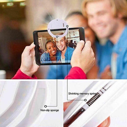 3 Modes Selfie LED Ring Fill Light Camera Rechargeable for iPhone Android Phone - Aimall