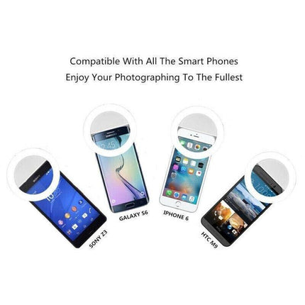 3 Modes Selfie LED Ring Fill Light Camera Rechargeable for iPhone Android Phone - Aimall