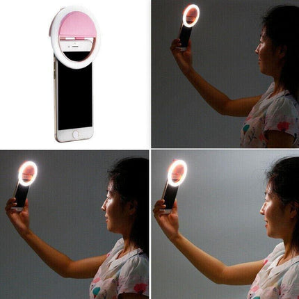 3 Modes Selfie LED Ring Fill Light Camera Rechargeable for iPhone Android Phone - Aimall