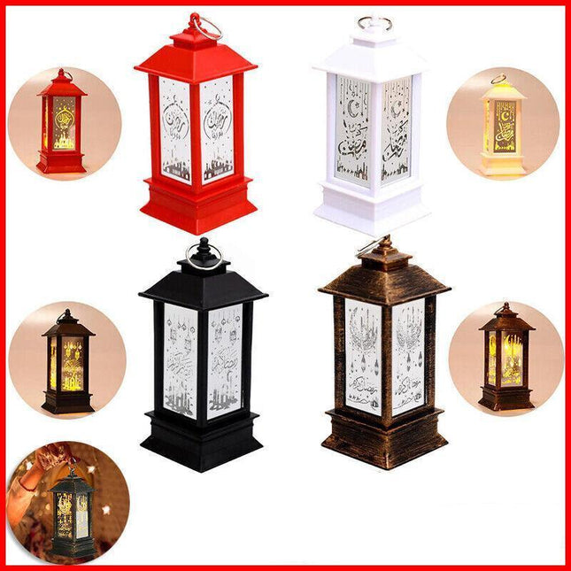 Ramadan Lantern Lamp Eid Mubarak LED Light Muslim Ornament Party Hanging Decor - Aimall