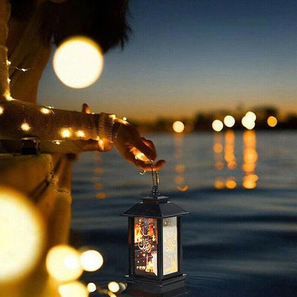 Ramadan Lantern Lamp Eid Mubarak LED Light Muslim Ornament Party Hanging Decor - Aimall