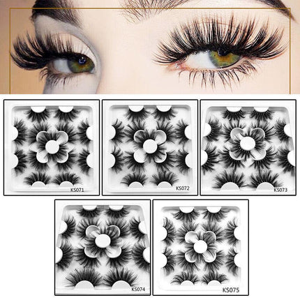 7 Pairs/set Natural Fake Lashes Set 3D Mixed Layered Long Soft False Eyelashes - Aimall