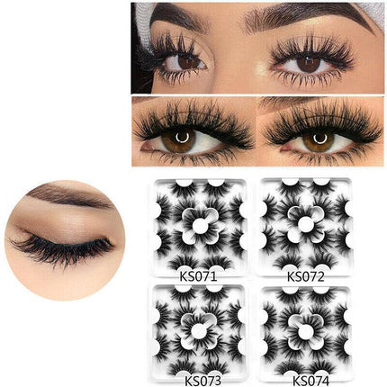 7 Pairs/set Natural Fake Lashes Set 3D Mixed Layered Long Soft False Eyelashes - Aimall