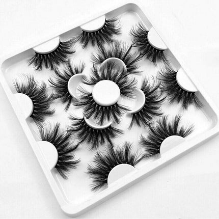 7 Pairs/set Natural Fake Lashes Set 3D Mixed Layered Long Soft False Eyelashes - Aimall