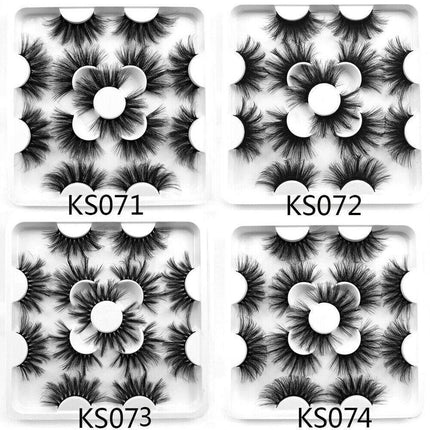 7 Pairs/set Natural Fake Lashes Set 3D Mixed Layered Long Soft False Eyelashes - Aimall