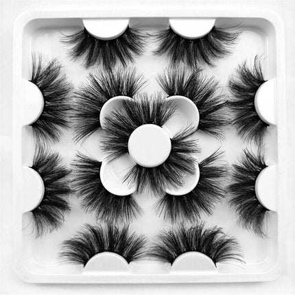7 Pairs/set Natural Fake Lashes Set 3D Mixed Layered Long Soft False Eyelashes - Aimall