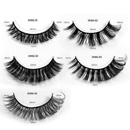 10Pairs Russian Style Strip Lashes D Curl Mink False Eyelashes Full Curled AU - Aimall