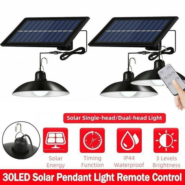 Solar LED Light Hanging Pendant Indoor Outdoor Garden Yard Tent Shed Lamp Remote - Aimall