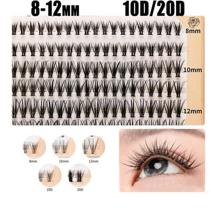 Volume Cluster eyelash extension individual Russian False Mink Lashes C 10D/20D - Aimall