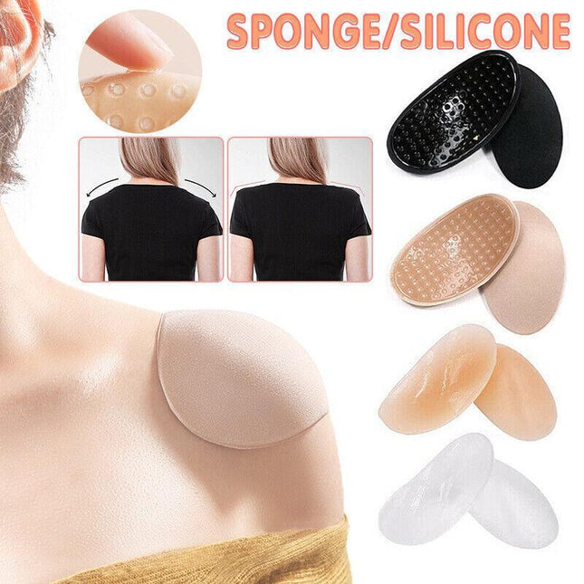 2Pcs Soft Anti-Slip Invisible Shoulder Pads Naturally Increased Silicone /Sponge - Aimall