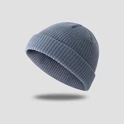 Men Women Mini Fisherman Beanie Hat Winter Soft Woolen Knitted Docker Skull Cap - Aimall