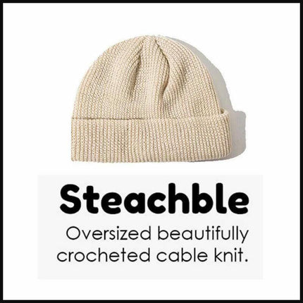 Men Women Mini Fisherman Beanie Hat Winter Soft Woolen Knitted Docker Skull Cap - Aimall