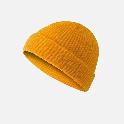 Men Women Mini Fisherman Beanie Hat Winter Soft Woolen Knitted Docker Skull Cap - Aimall