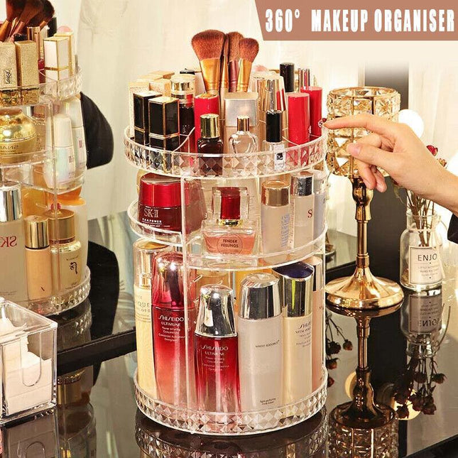 360° Rotating Makeup Organiser Storage Cosmetics Holder Display Stand AU Seller - Aimall