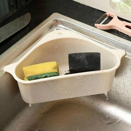 Triangle Sink Kitchen Storage Drain Basket Rack Shelf Holder Strainer Organizer - Aimall