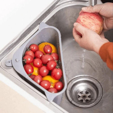 Triangle Sink Kitchen Storage Drain Basket Rack Shelf Holder Strainer Organizer - Aimall