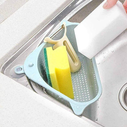 Triangle Sink Kitchen Storage Drain Basket Rack Shelf Holder Strainer Organizer - Aimall