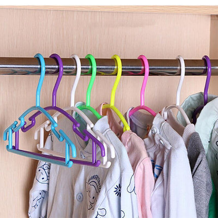 10-60PCS Colored Children Kids Coat Hangers Child Baby Clothes Hanger Cloth Rack - Aimall