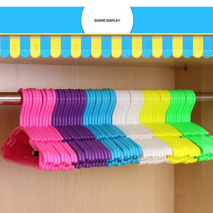 10-60PCS Colored Children Kids Coat Hangers Child Baby Clothes Hanger Cloth Rack - Aimall