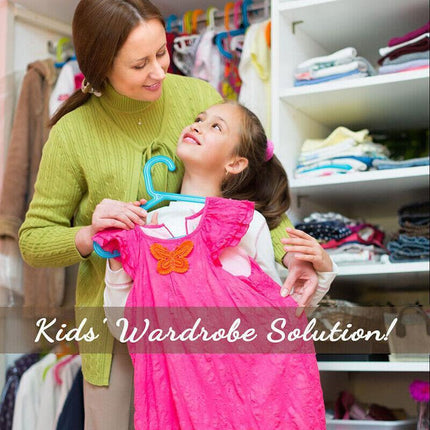 10-60PCS Colored Children Kids Coat Hangers Child Baby Clothes Hanger Cloth Rack - Aimall