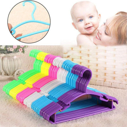 10-60PCS Colored Children Kids Coat Hangers Child Baby Clothes Hanger Cloth Rack - Aimall