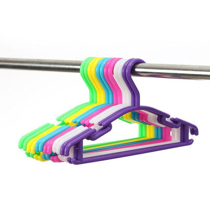 10-60PCS Colored Children Kids Coat Hangers Child Baby Clothes Hanger Cloth Rack - Aimall
