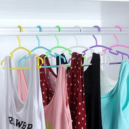 10-60PCS Colored Children Kids Coat Hangers Child Baby Clothes Hanger Cloth Rack - Aimall
