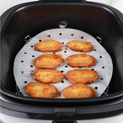 100Pcs Air Fryer Liners 7/8/9 Inch Perforated Parchment Paper Square Non-Stick - Aimall
