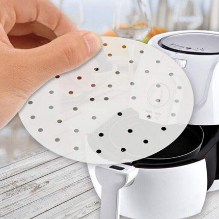 100Pcs Air Fryer Liners 7/8/9 Inch Perforated Parchment Paper Square Non-Stick - Aimall