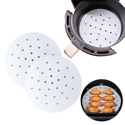 100Pcs Air Fryer Liners 7/8/9 Inch Perforated Parchment Paper Square Non-Stick - Aimall