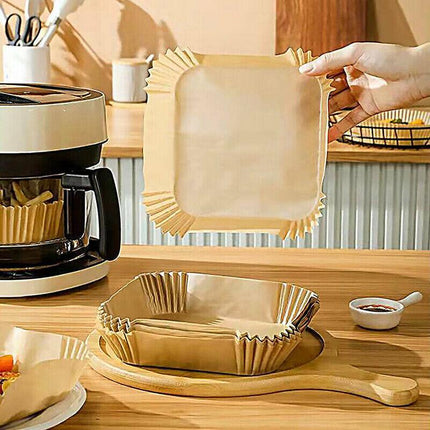 Square Air Fryer Disposable Paper Liner Non-Stick Baking Paper Liners WaterProof - Aimall