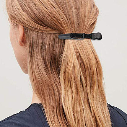 10x Hair Clips Crocodile Salon Hairdressing Tool Matte Section Claw Clamp Black - Aimall