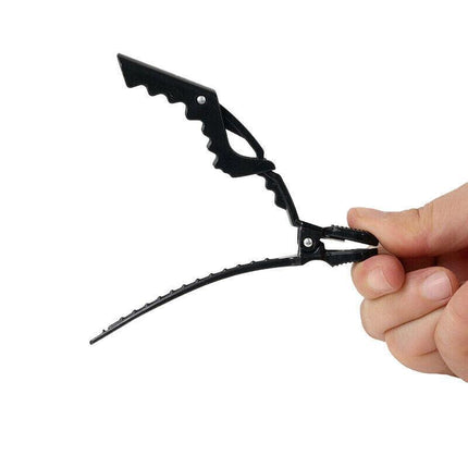 10x Hair Clips Crocodile Salon Hairdressing Tool Matte Section Claw Clamp Black - Aimall