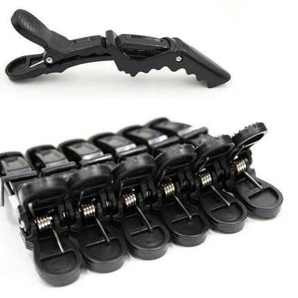 10x Hair Clips Crocodile Salon Hairdressing Tool Matte Section Claw Clamp Black - Aimall