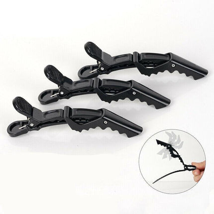 10x Hair Clips Crocodile Salon Hairdressing Tool Matte Section Claw Clamp Black - Aimall
