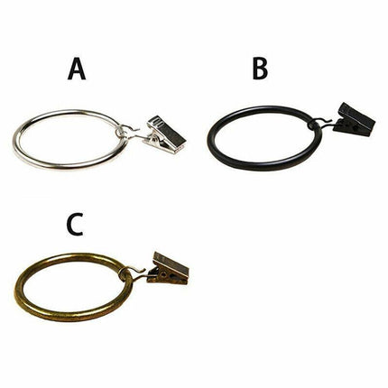 10pc Multipurpose Window Curtain Clothes Metal Clips Rings Hook Hanging 3Colours - Aimall
