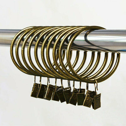 10pc Multipurpose Window Curtain Clothes Metal Clips Rings Hook Hanging 3Colours - Aimall
