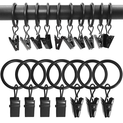 10pc Multipurpose Window Curtain Clothes Metal Clips Rings Hook Hanging 3Colours - Aimall
