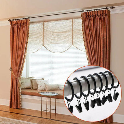 10pc Multipurpose Window Curtain Clothes Metal Clips Rings Hook Hanging 3Colours - Aimall