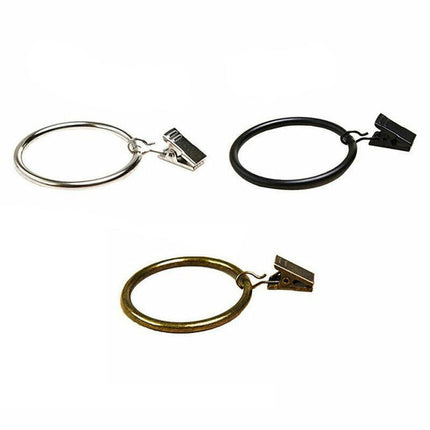 10pc Multipurpose Window Curtain Clothes Metal Clips Rings Hook Hanging 3Colours - Aimall