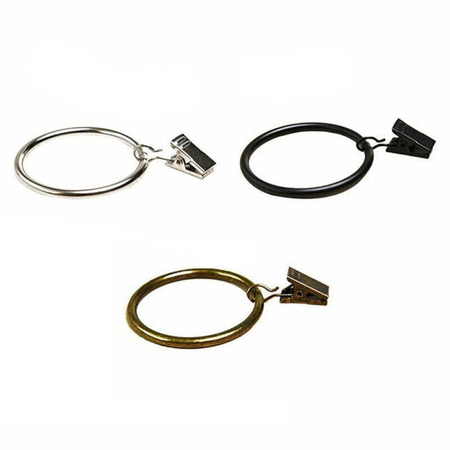 10pc Multipurpose Window Curtain Clothes Metal Clips Rings Hook Hanging 3Colours - Aimall