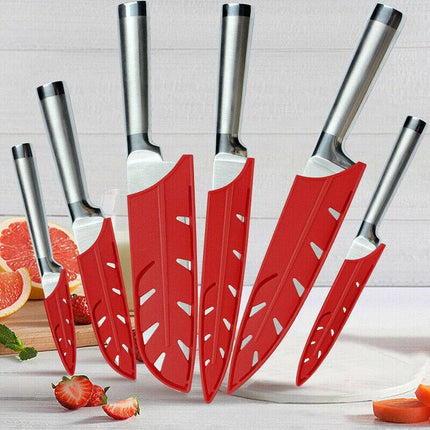 Plastic Knife Sheath Edge Guard Cover Scabbard Slicing Blade Red Protector Chef - Aimall