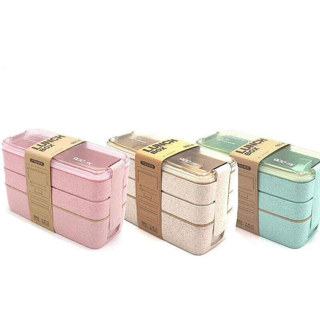 Bento Box 3-Layer Students Lunch Box Eco-Friendly 900ml Food Container AU Seller - Aimall